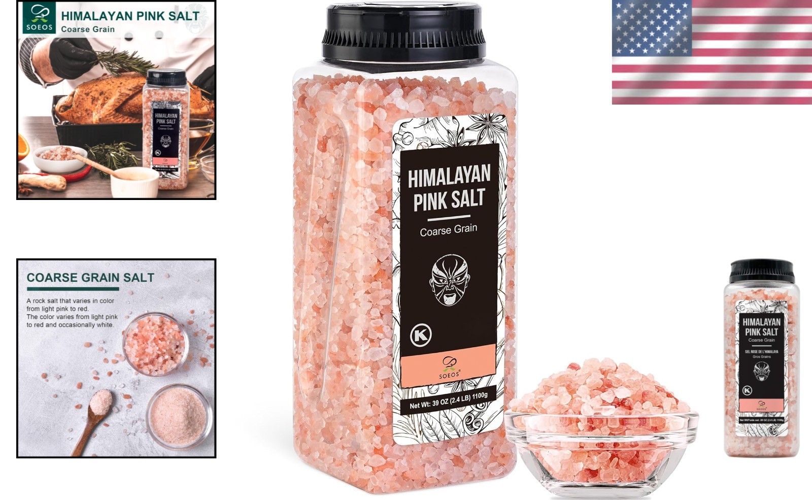 39oz Kosher Himalayan Pink Salt – Natural Coarse Grain for Culinary Excellence