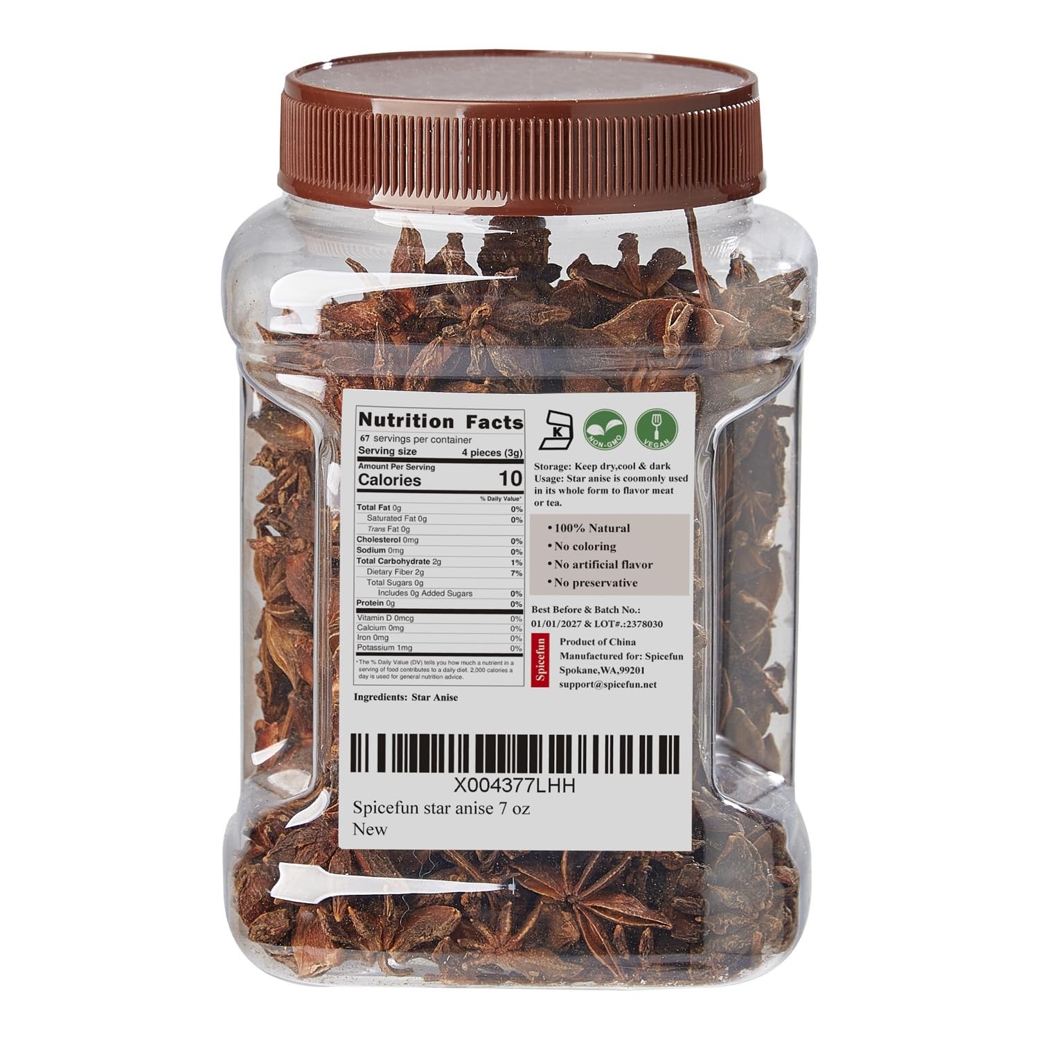 Star Anise 7oz(200g), Chinese Whole, Fresh, Pure and 7 oz