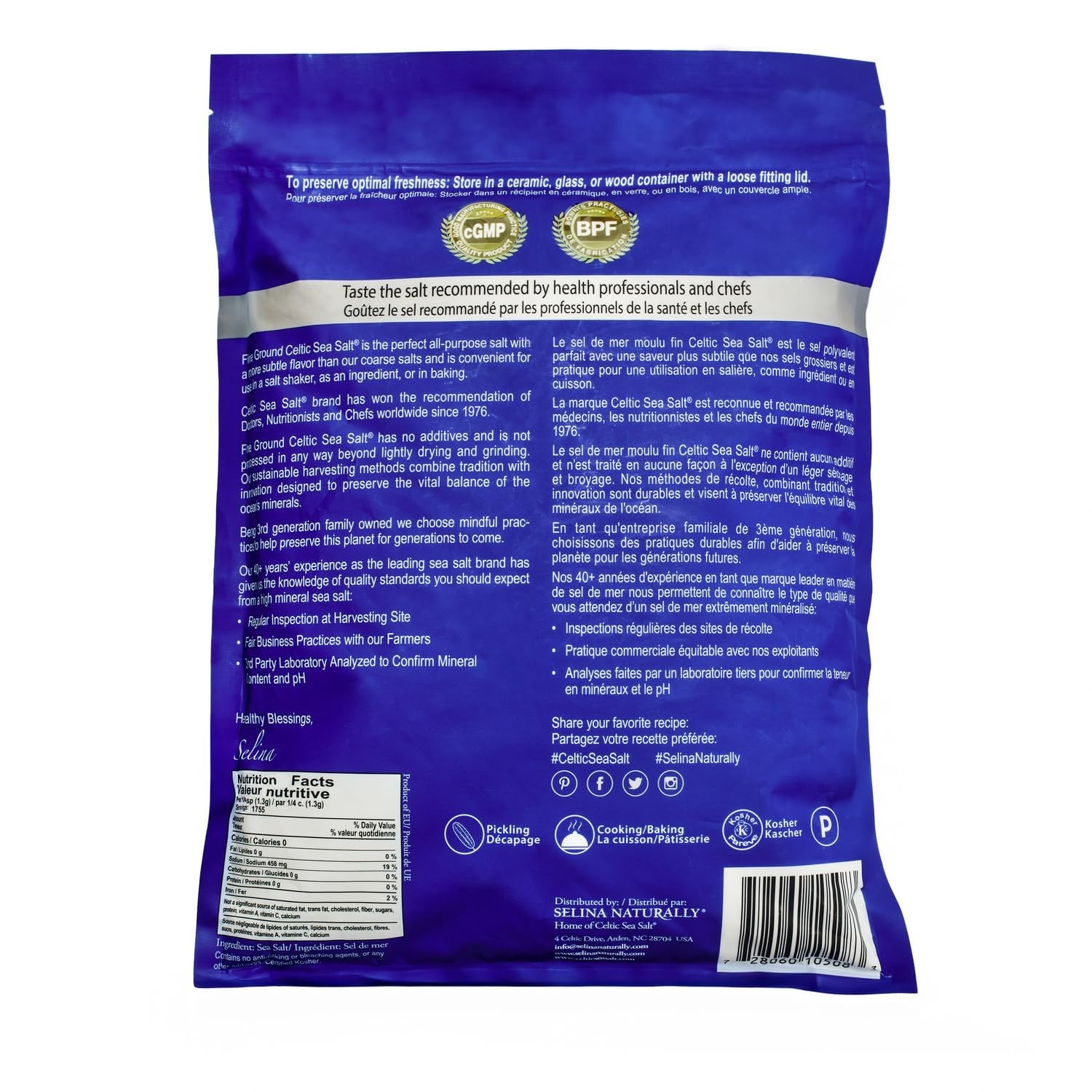 Pure Mineral Sea Salt, Family Founded Since 1976 – 5 lb Resealable Convenience