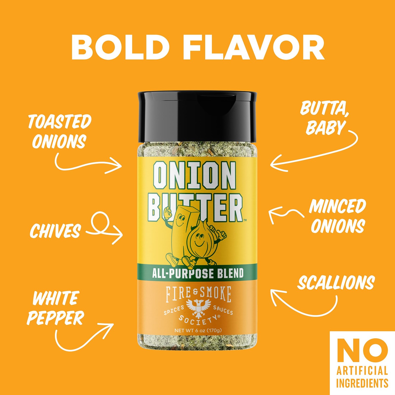 Fire & Smoke Society Onion Butter All Purpose Seasoning 6 Ounce (Pack of 1)