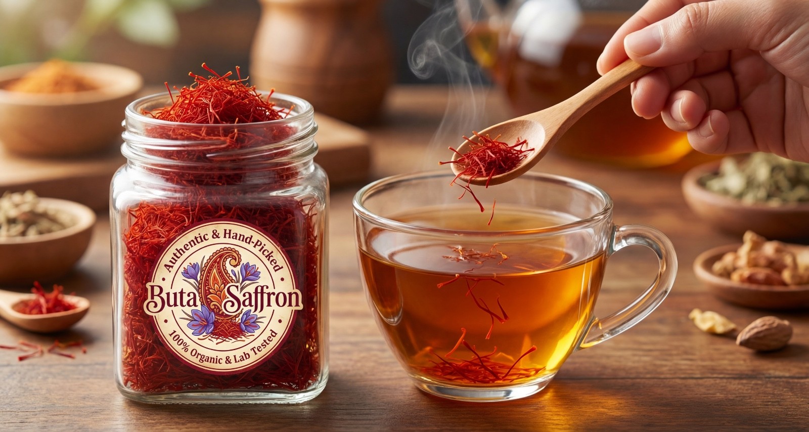 Premium Azerbaijan Saffron – 1g Grade A+ Pure Saffron Threads – Hand-Picked Baku