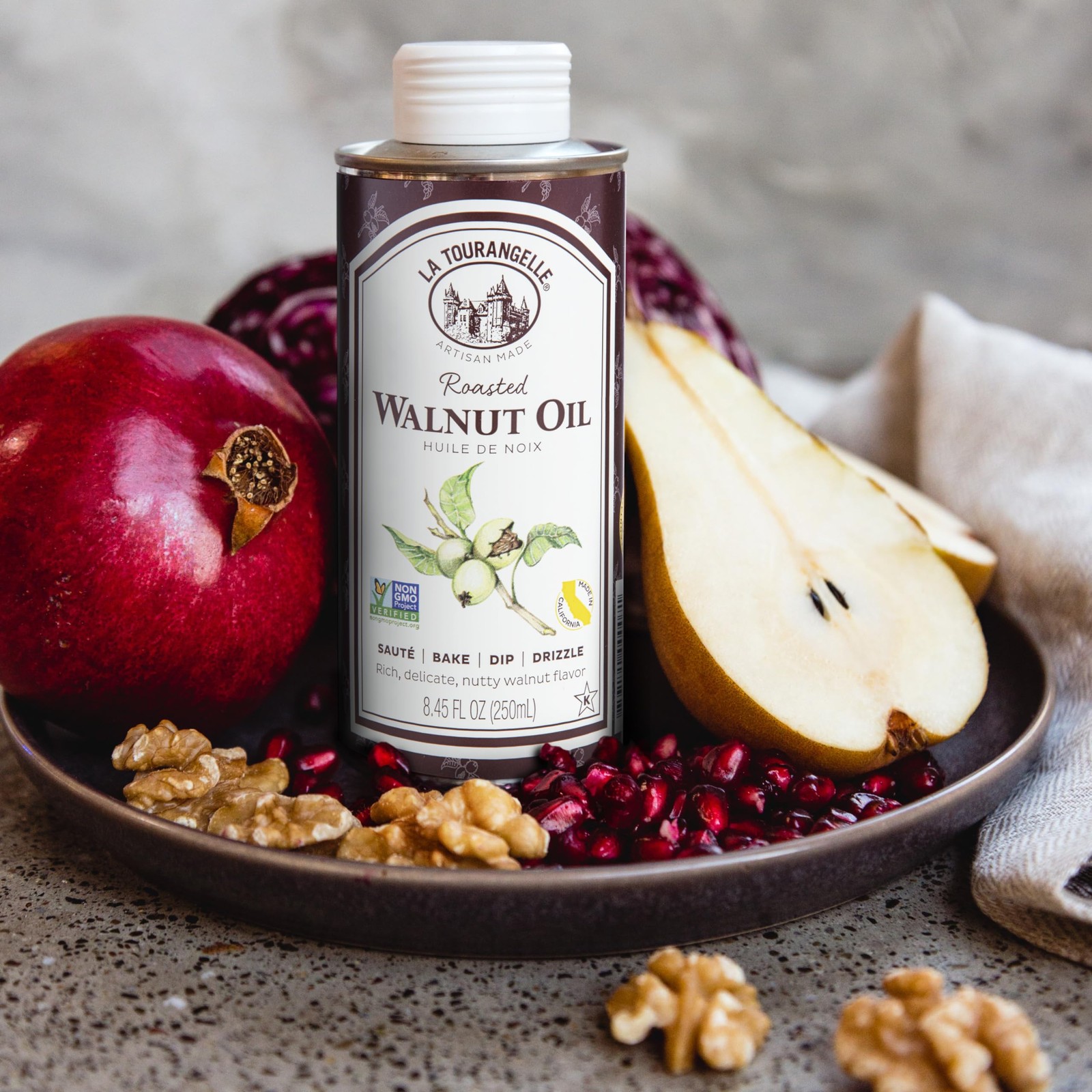 Roasted Walnut Oil Plant-Based Omega-3 Cooking Baking Beauty 16.9 Fl Oz