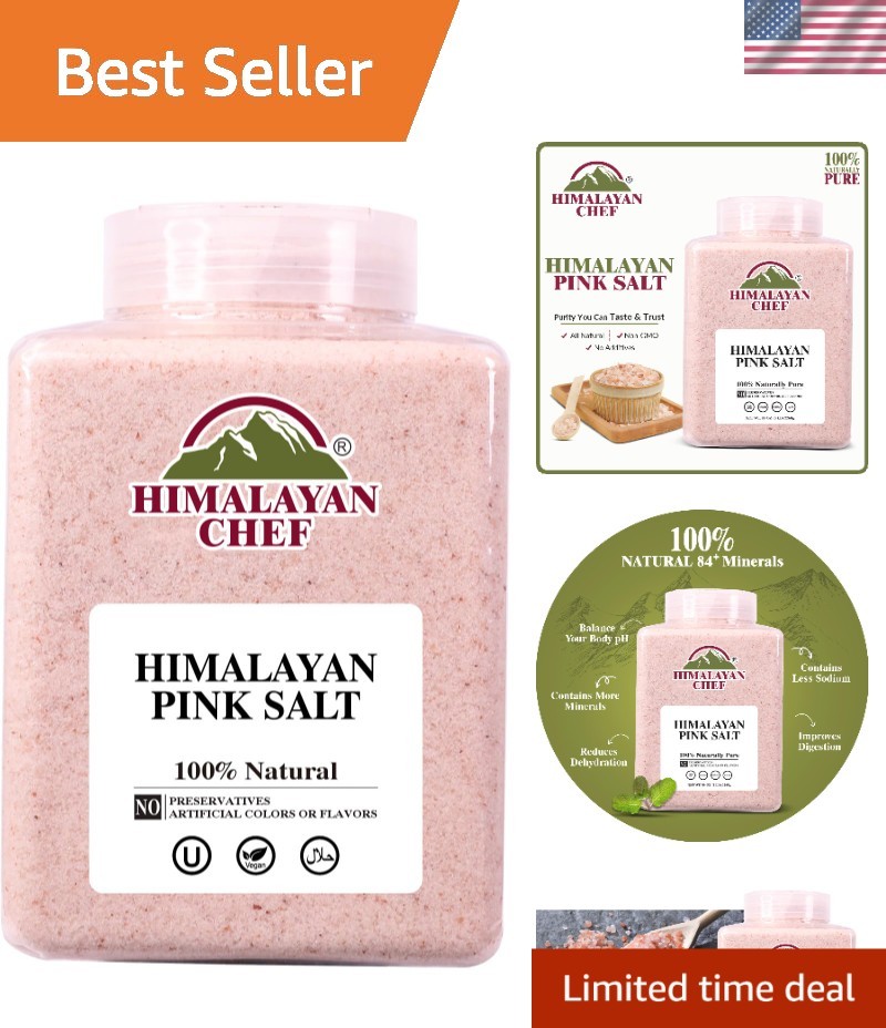 Kosher Certified Himalayan Pink Salt – 5 lbs Fine Grain for Cooking & Bath
