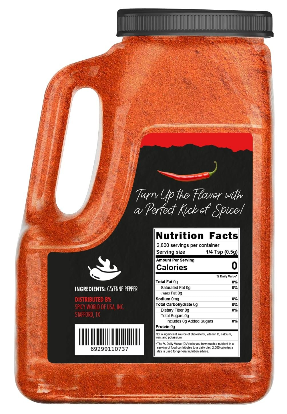 Spicy World Hot Cayenne Pepper Powder Bulk 5 LBS Jar Red Pepper 50,000 SHU Heat