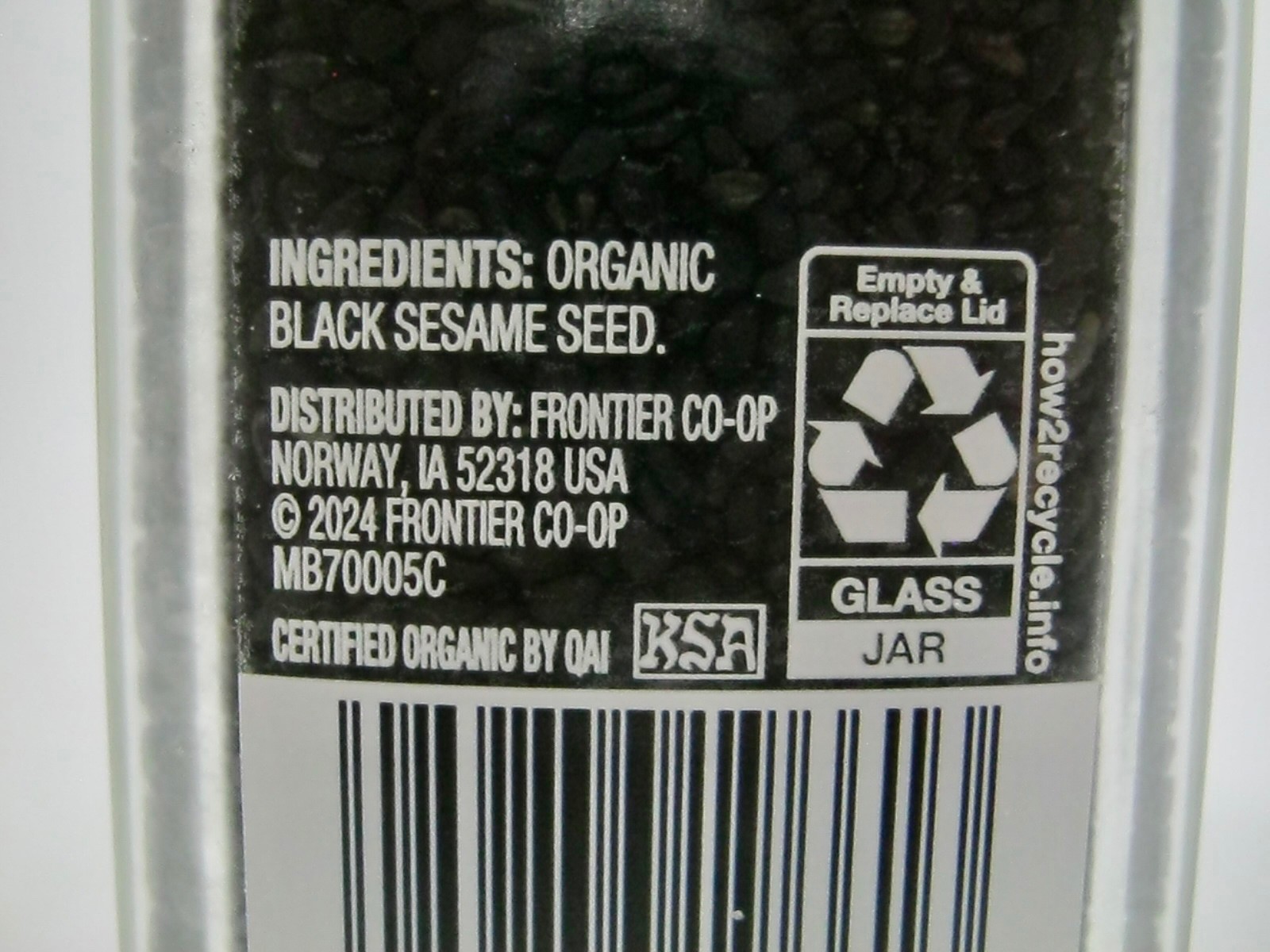 2x Simply Organic Black Sesame Seed 2.82 oz Glass Bottle USDA Certified Organic