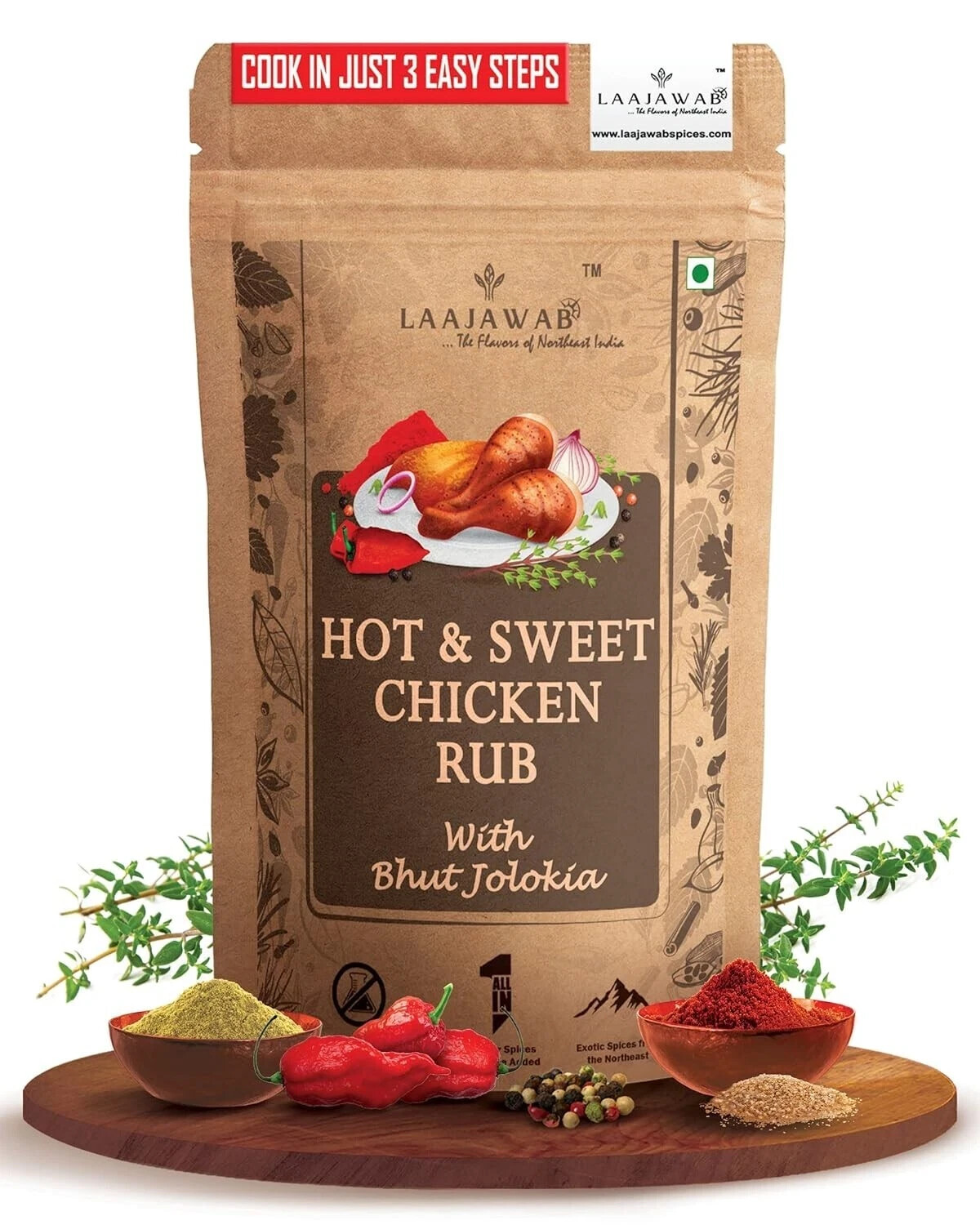 Laajawab India’s First All-in-One Natural Hot & Sweet Easy Cooking 130g