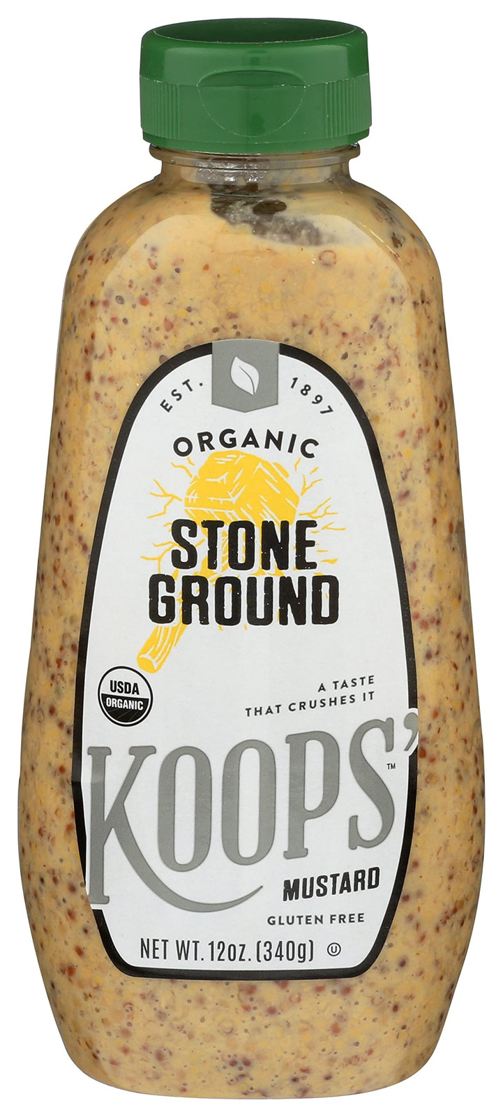 Organic Stone Ground Mustard 12 Ounce Bold Flavor Gluten Free Squeeze Bottle