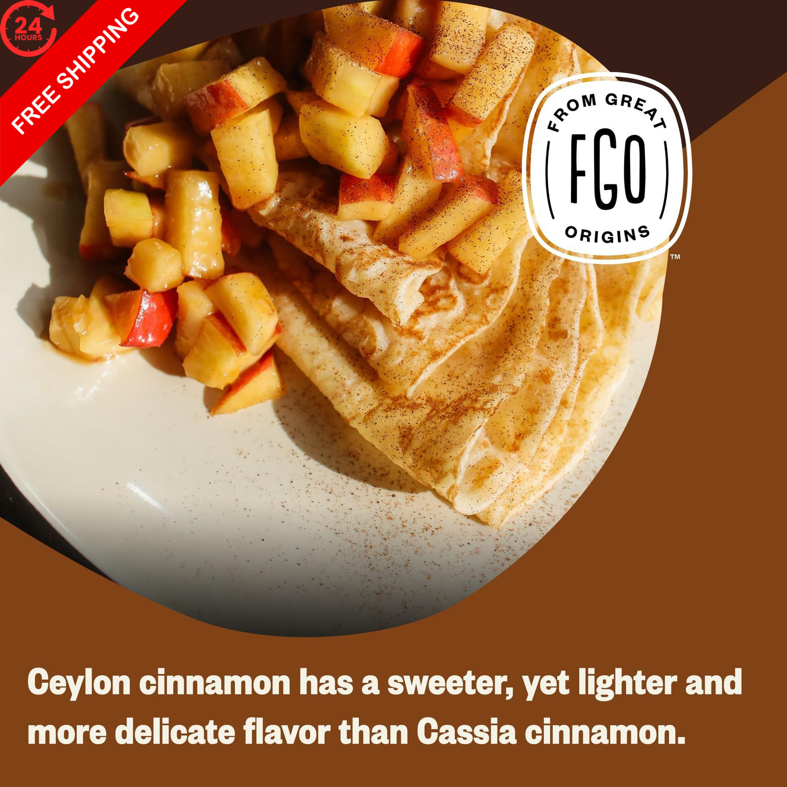 FGO Organic Ceylon Cinnamon Powder, 16oz Pure Sri Lanka 1 Pound (Pack of 1)