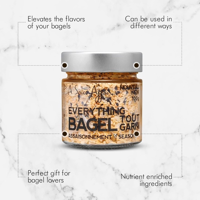 Everything Bagel Seasoning Blend Natural Vegan Non-GMO Spice Cooking Baking Dips