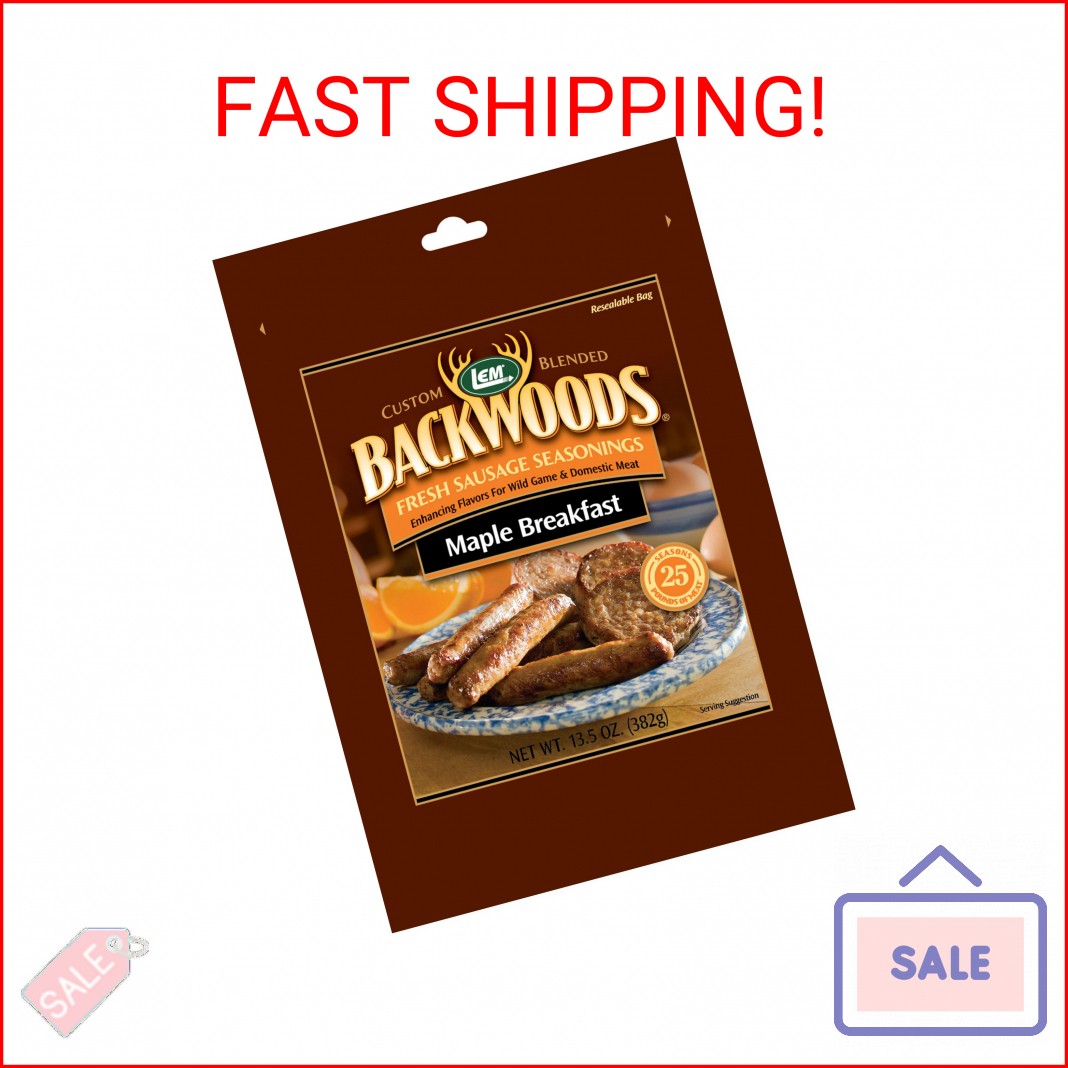 LEM Products Backwoods Maple Breakfast Fresh Sausage Seasoning, Ideal for Wild G