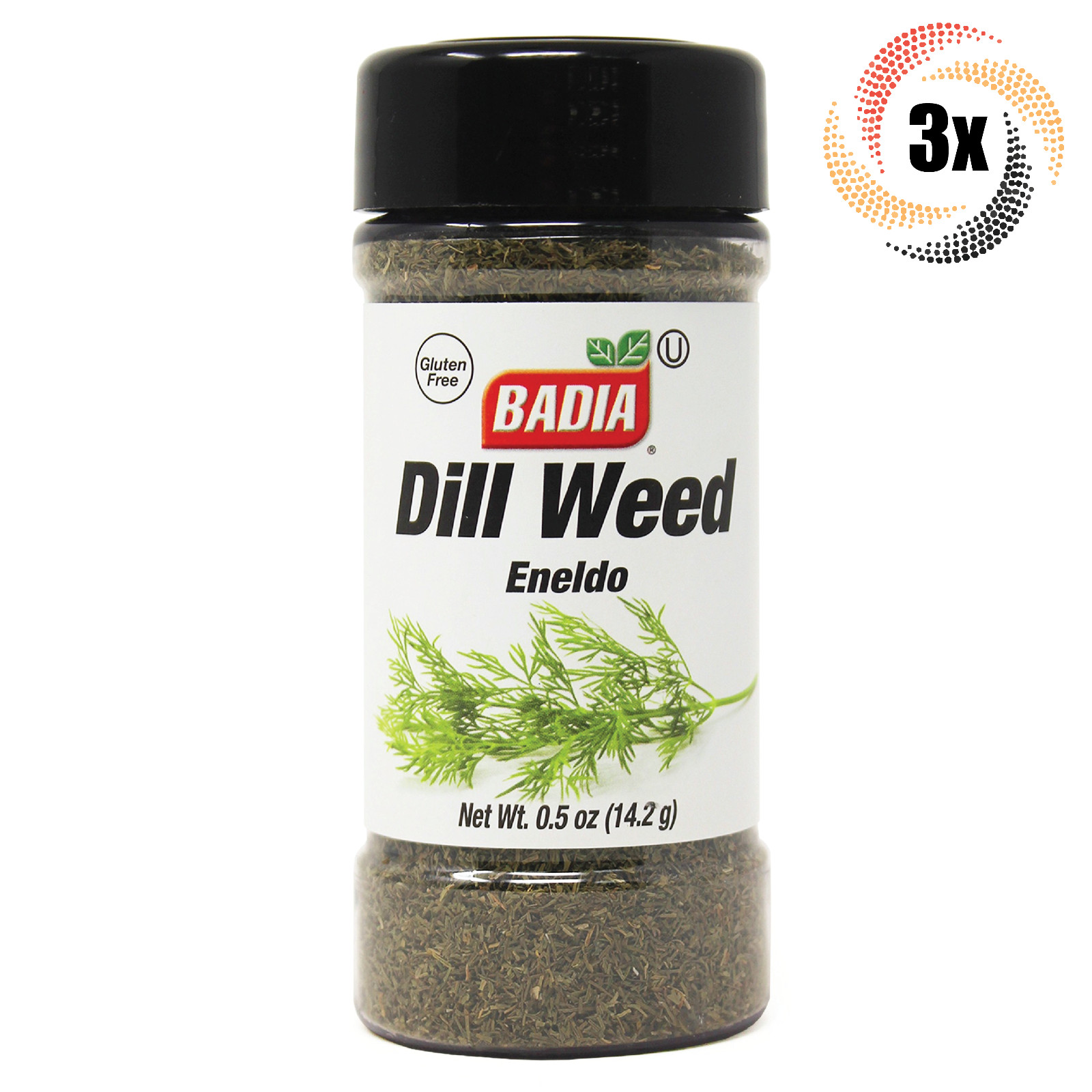 3x Shakers Badia Dill Weed Seasoning | 1.25oz | Gluten Free | MSG Free | Eneldo