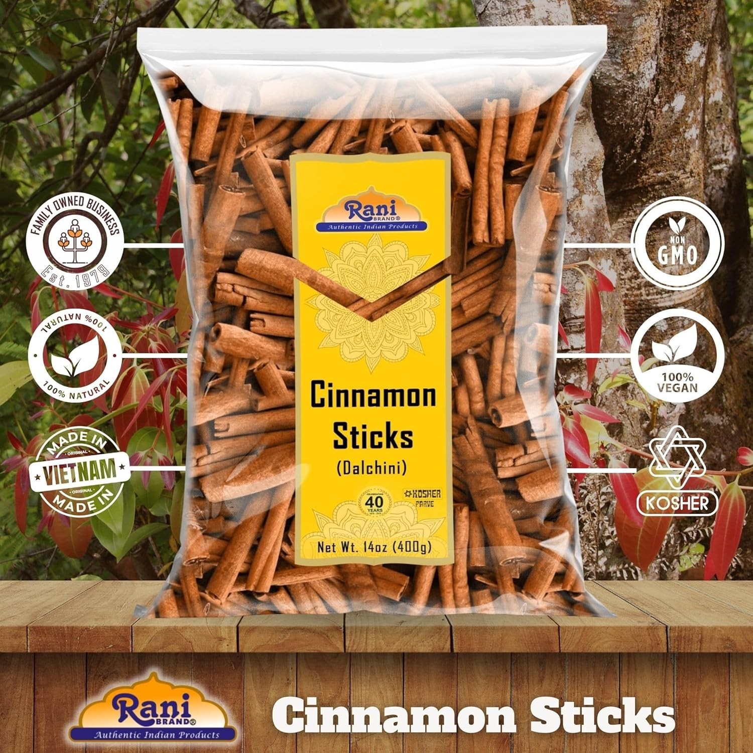 Rani Cinnamon Sticks 14oz 400g – 72-88 Sticks – Strong Aroma, Perfect for Bak…