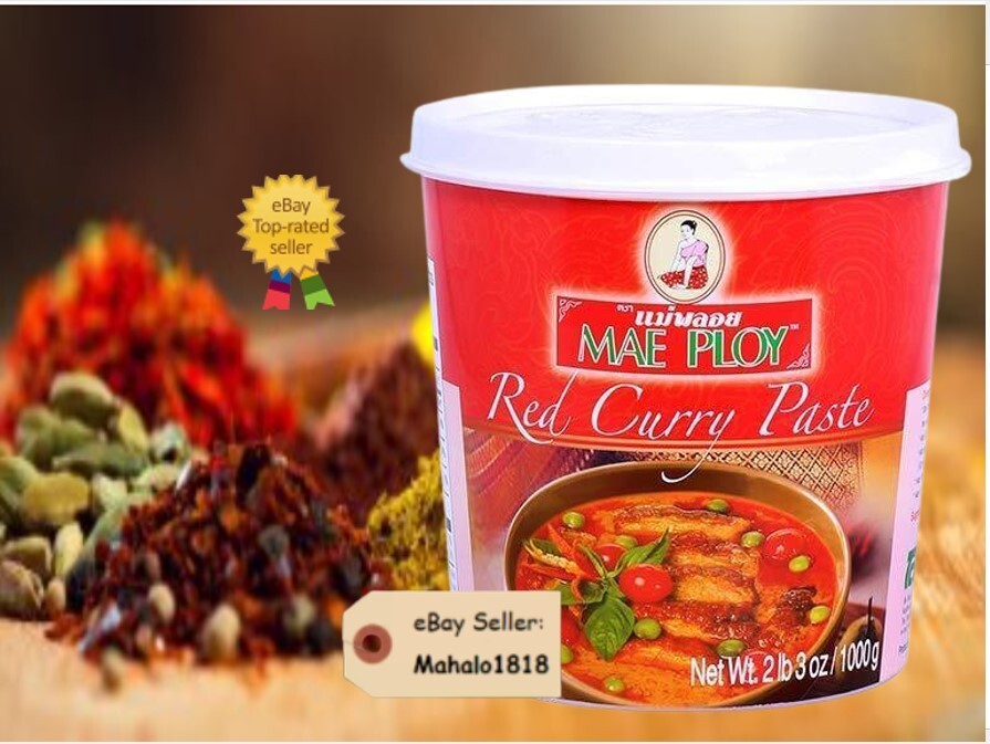 BIG Size 2lb 3oz (1000g) Mae Ploy Red Curry Paste Authentic Thai Red Curry Paste