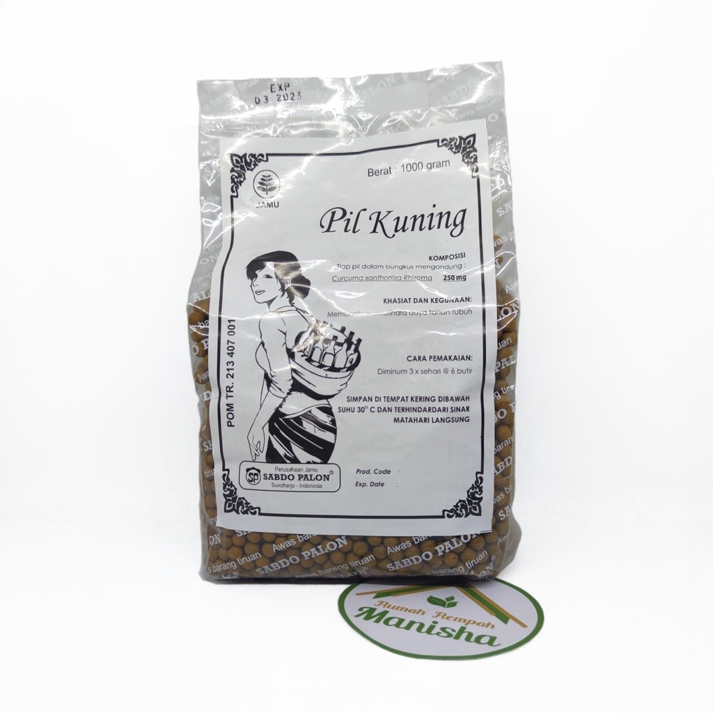 Sabdo Palon Traditional Yellow Herbal Pellets Bulk Pack 1kg ±6000 Pcs Indonesia