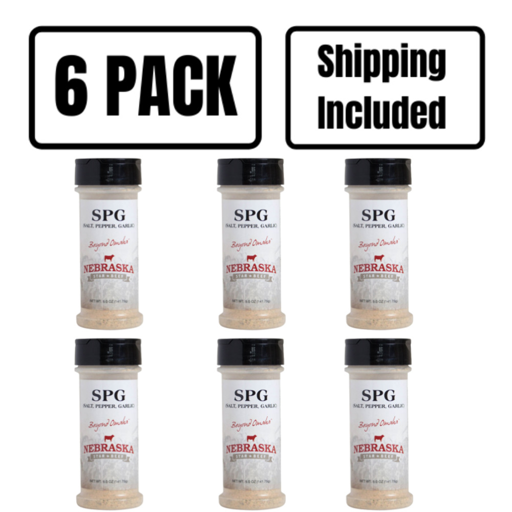 Salt, Pepper, Garlic Seasoning | Pack of 6 | 5 oz | Shipping Included | Nebraska