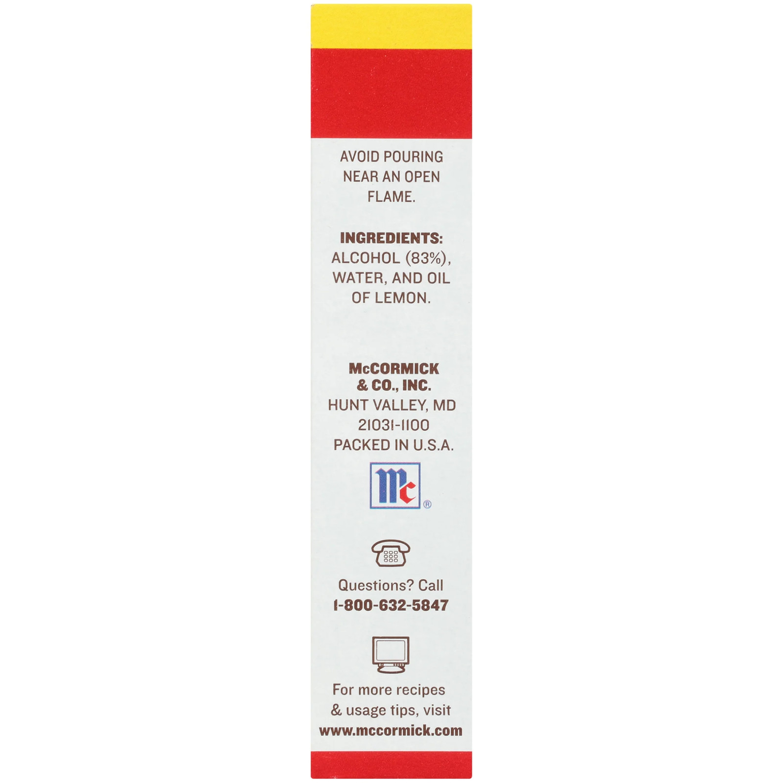 Mccormick Non-Gmo Gluten Free Pure Lemon Extract, 2.0 Fl Oz Box