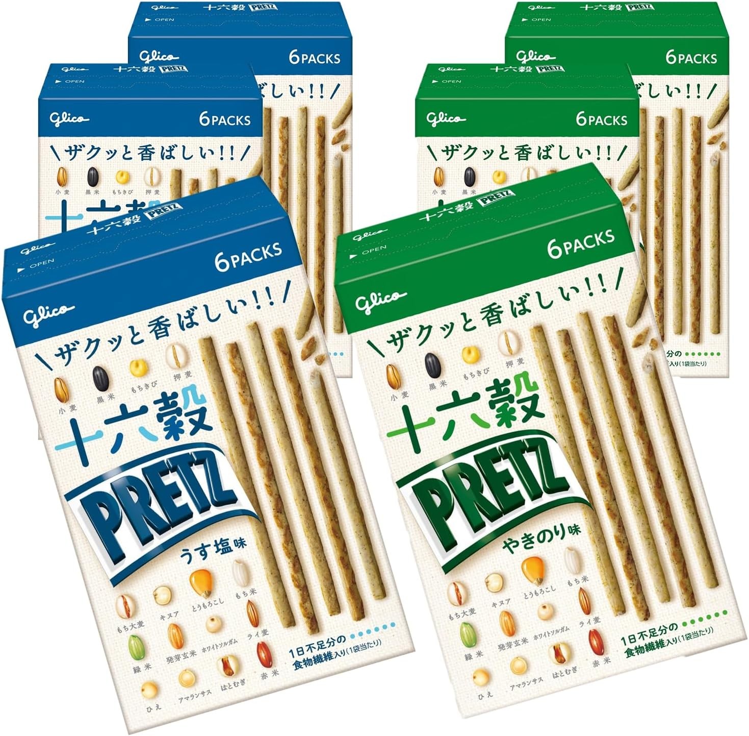 Pretz 16 Grain Pretz Light Salt Flavor 60g x 5 pieces Snack Pretzel from Japan
