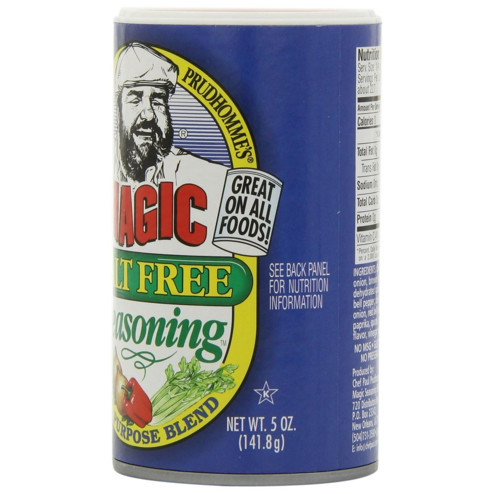 Chef Paul Prudhomme’s Magic Seasoning Blends Salt Free No MSG 5oz (6 Pack)