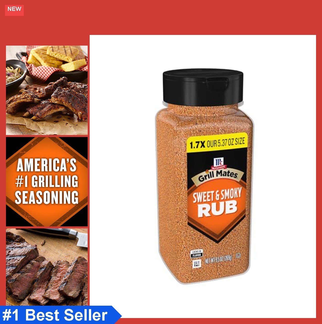 Sweet & Smoky Rub 9.5 oz Chipotle Cinnamon Garlic Onion Gluten Free Gourmet for