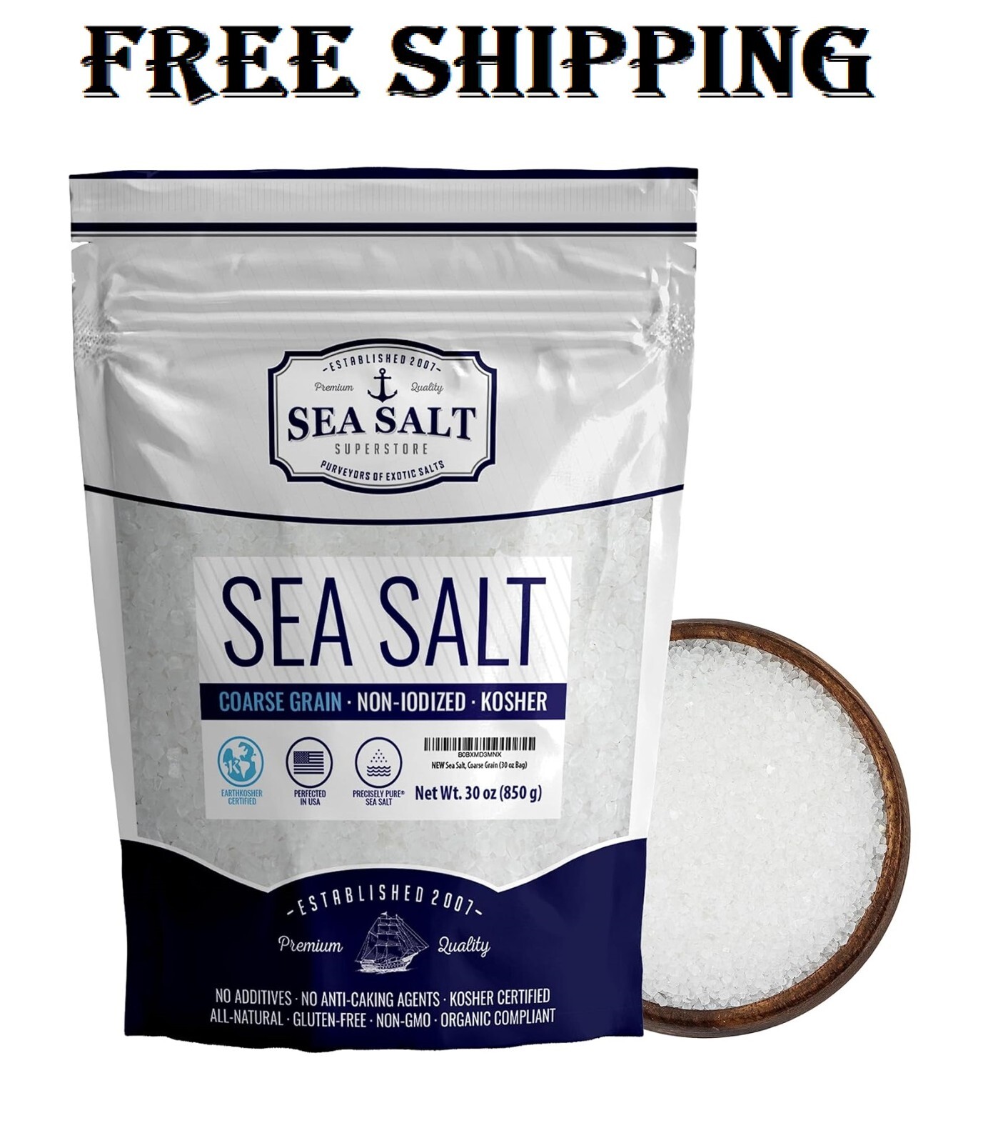 Sea Salt, Coarse Grain Baja Sea Salt, Great for Cooking or Grinding, Non-Iodized
