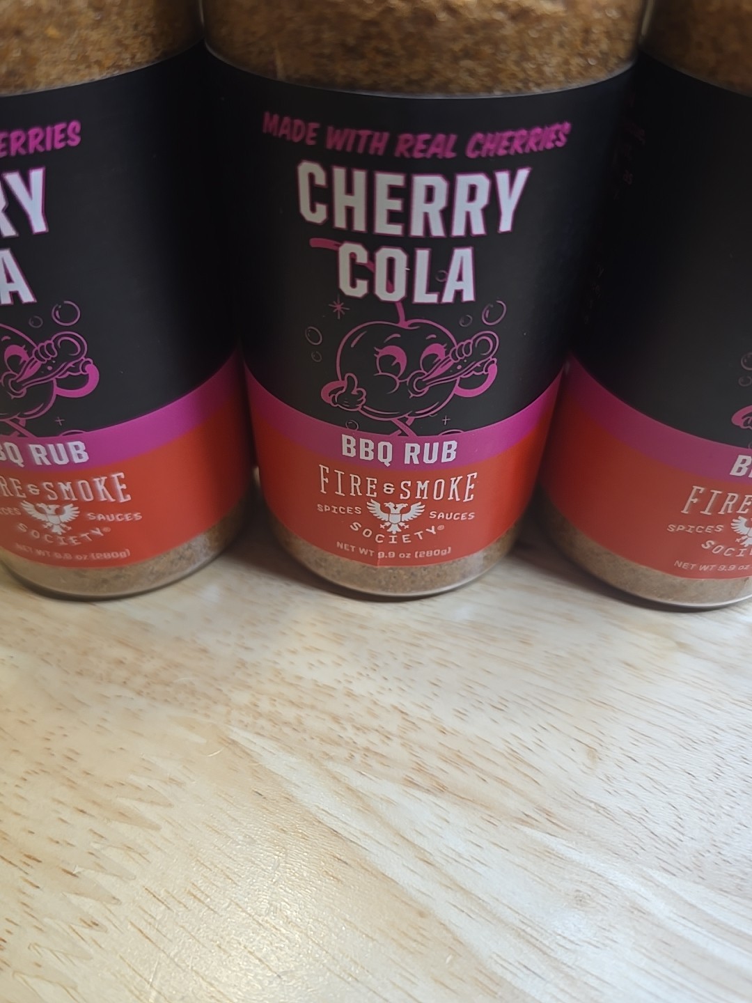 Fire & Smoke Society CHERRY COLA BBQ Rub, 6.7oz, BB 11/27, Lot of 3