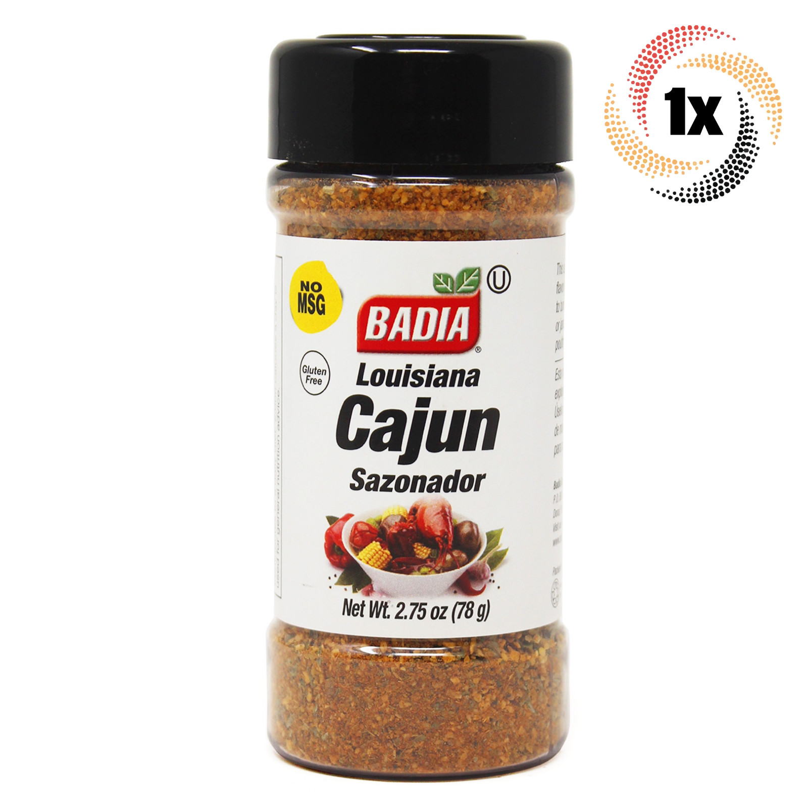 1x Shaker Badia Louisiana Cajun Seasoning | 2.75oz | Gluten Free No MSG & Kosher