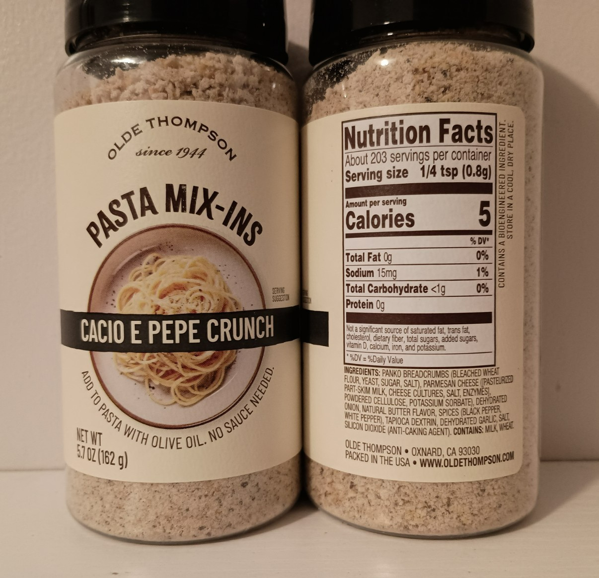 Olde Thompson Cacio E Pepe Crunch Pasta Mix-Ins Seasoning 5.7 oz (2 Pack)
