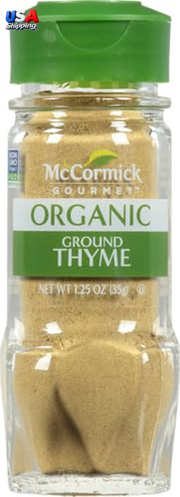 Ground Thyme Organic 1.25 Oz Pack of 2 GMO Free Kosher Vegan Herb