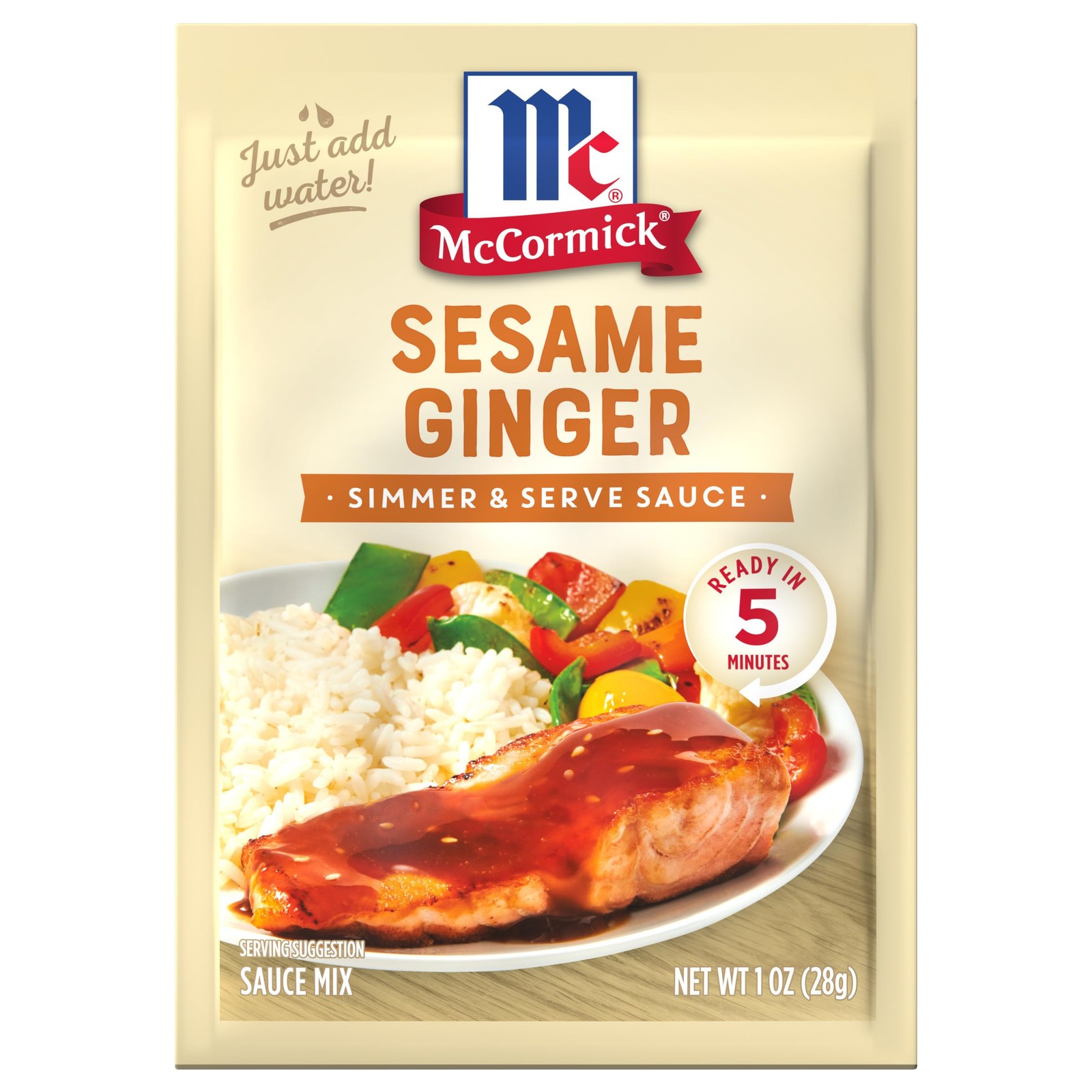 McCormick Sesame Ginger Simmer & Serve Sauce Mix, 1 oz 1 Ounce (Pack of 1)