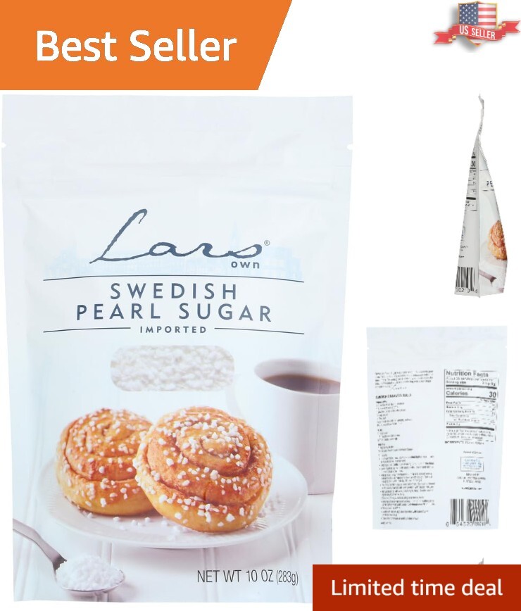 Swedish Pearl Sugar – Set of 6, Ideal for Cookies, Cakes, & Pastries