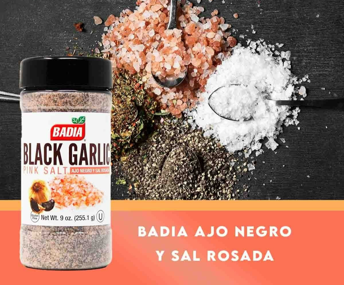 Badia® Black Garlic Pink Himalayan Salt / Ajo Negro y Sal Rosada 9 oz KOSHER