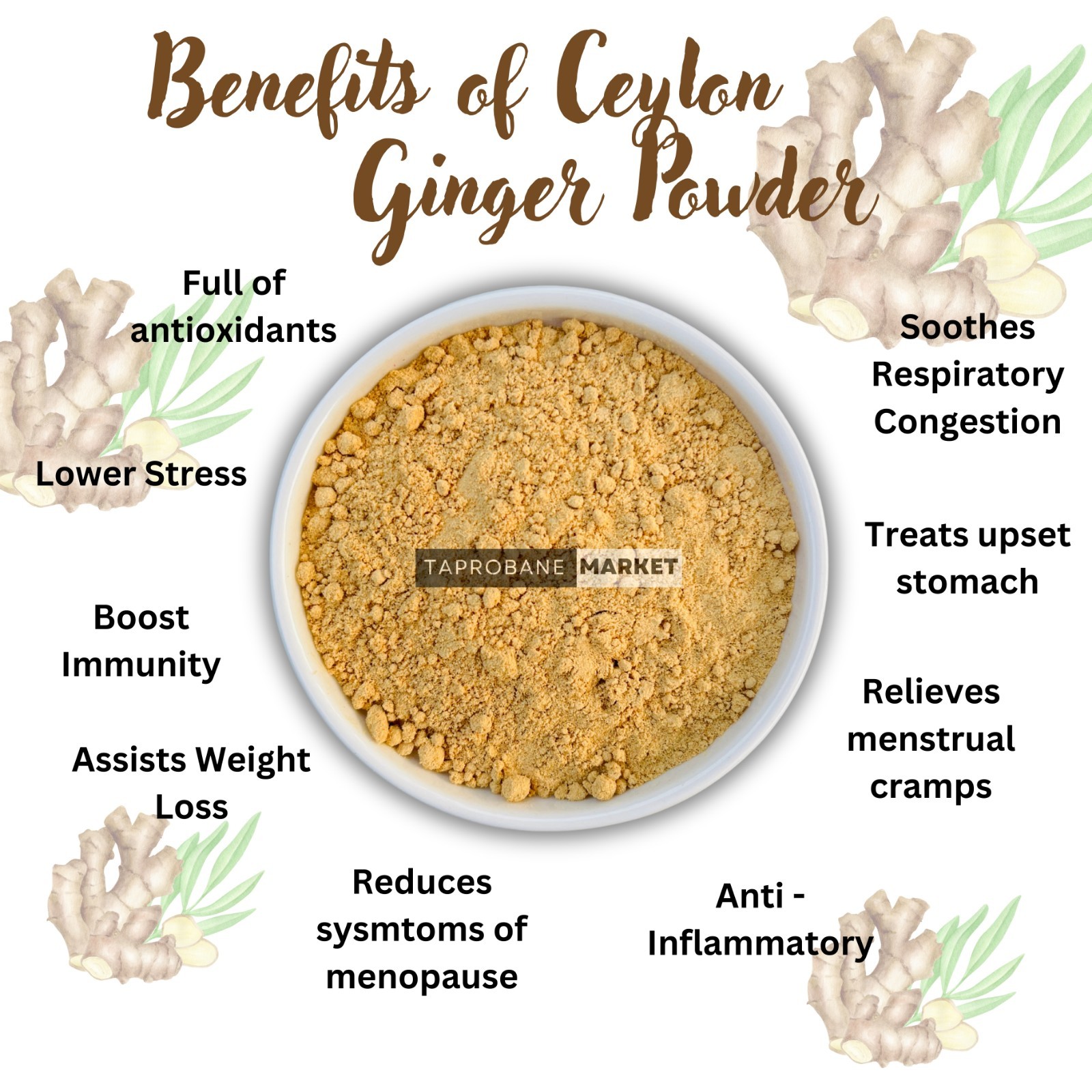 Organic Ginger Powder Pure Ginger Root Fresh Ground Natural Spice Immune Boost