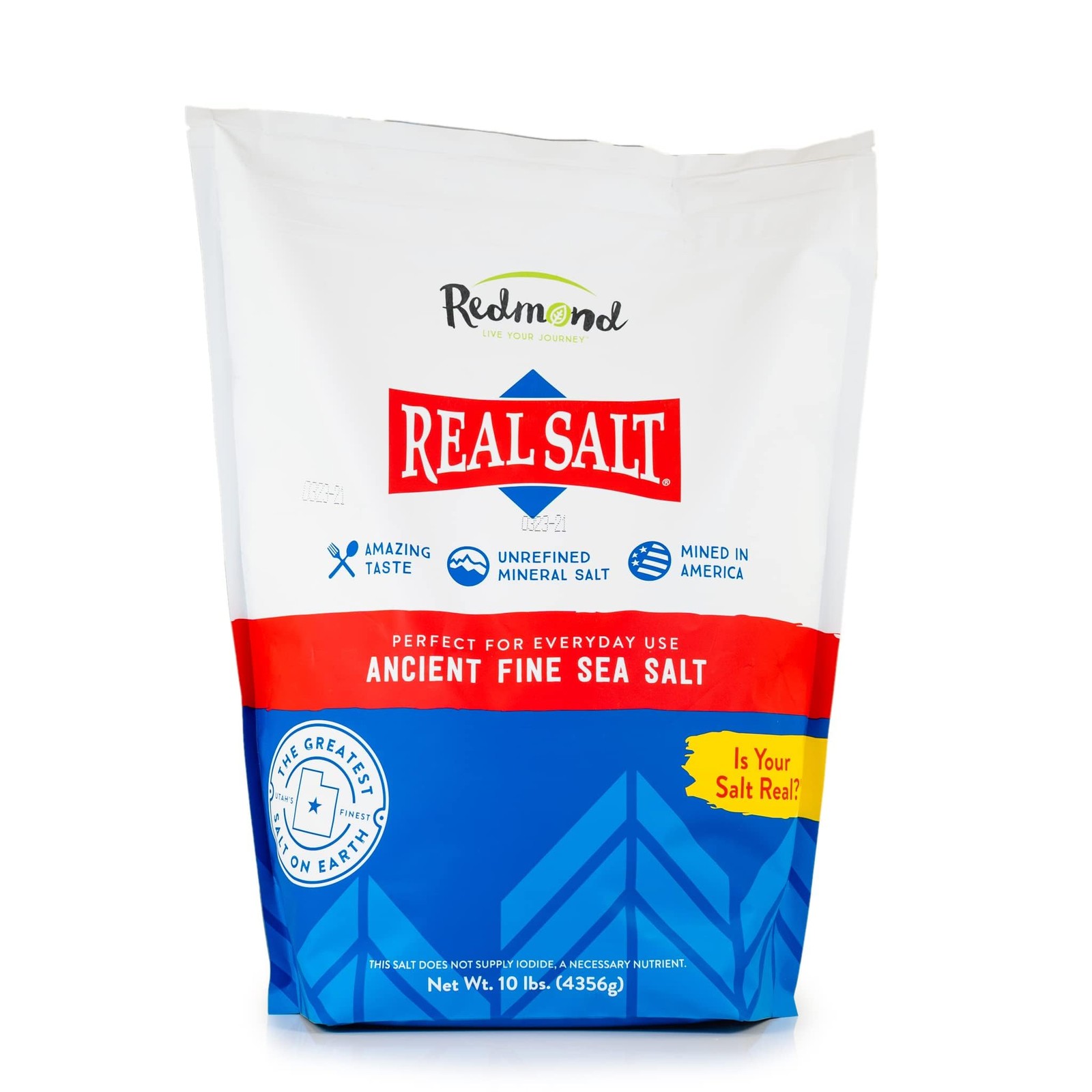 Real Salt 10 Lb Bag- Natural Unrefined Gluten Free, Fine Sea Salt, 10lb bag