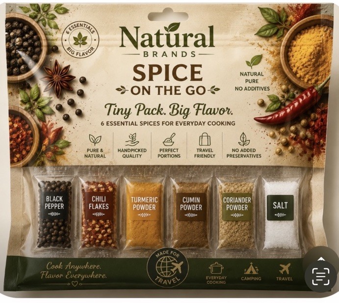 Mini Spice Kit On The Go 6-Pack Essential Spices Travel Pack Natural Brands