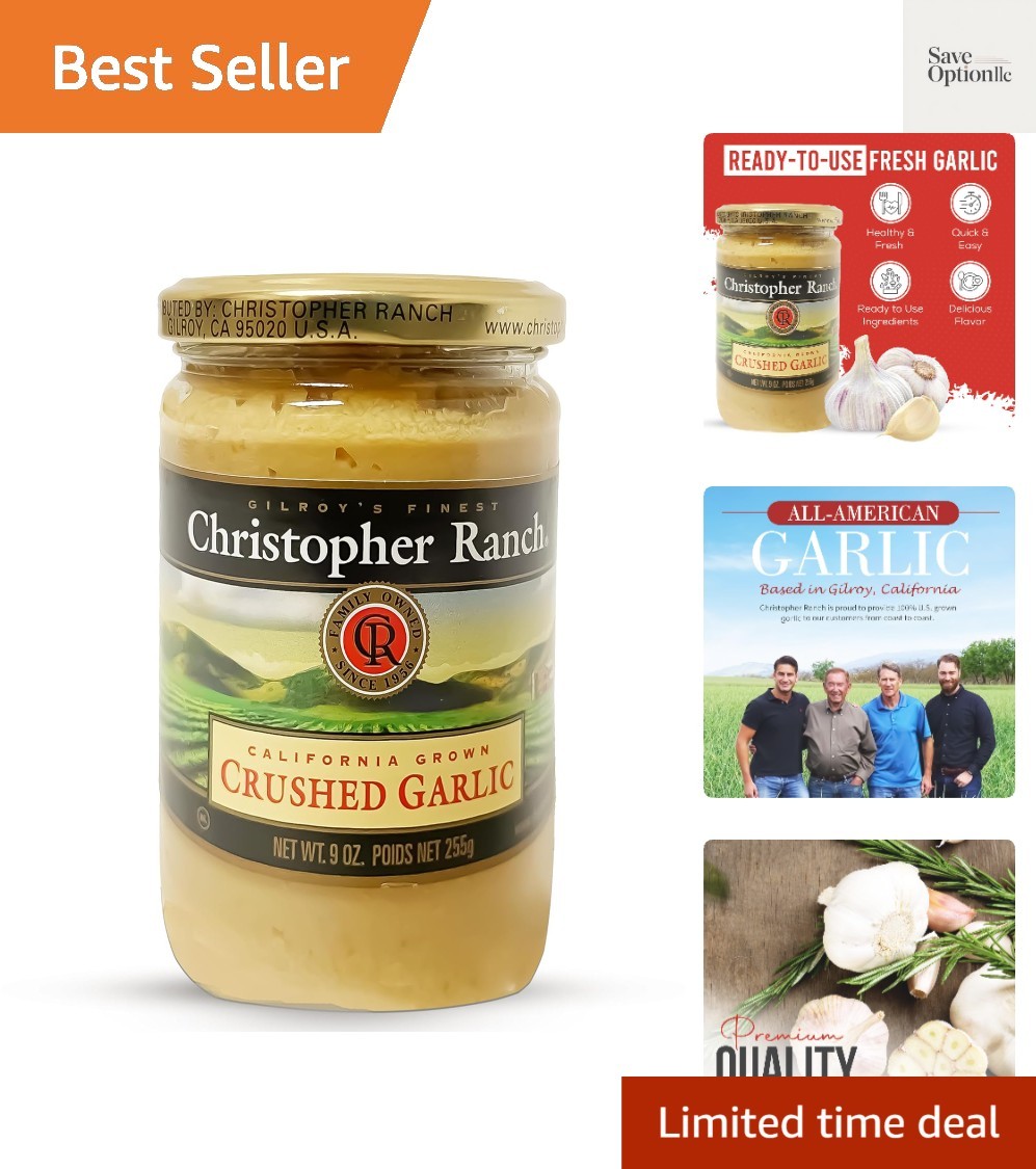 Crushed Garlic in Olive Oil | Heirloom California Garlic | Smooth Creamy Text…