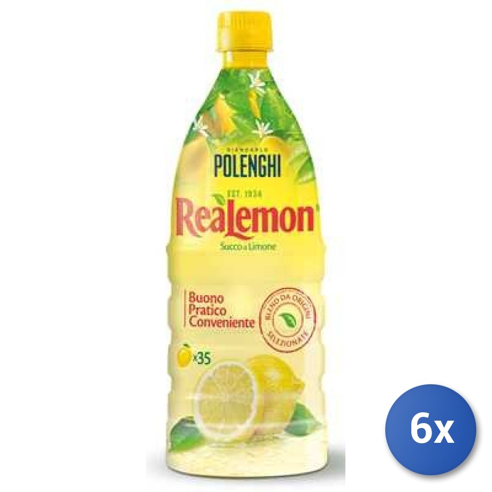 6X Multipack Polenghi Lemon Juice 1L Pet