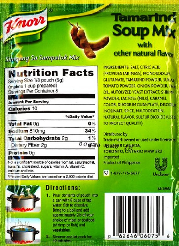 5 Knorr Tamarind Soup Mix 1.41oz x 5 packs Sinigang Sa Samplalok Mix