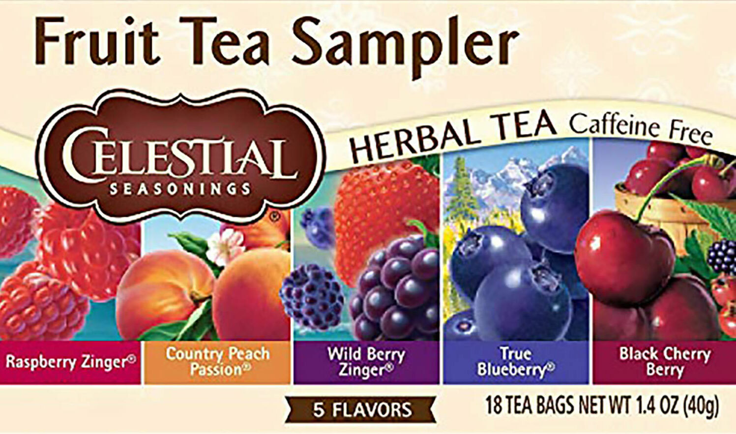 Celestial Seasonings Herbal Fruit Tea Sampler – 18 tea bags