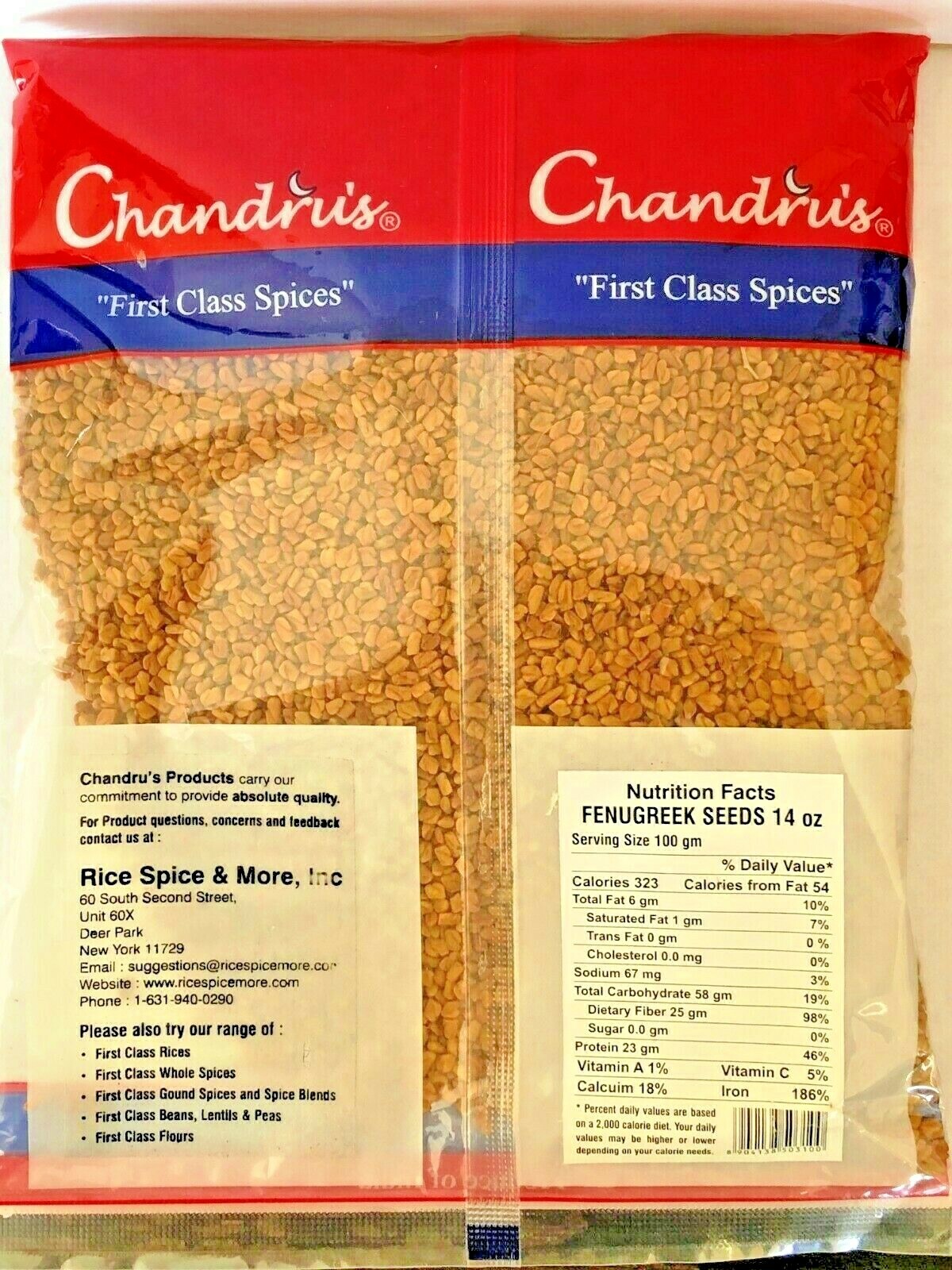 Chandru’s Fenugreek (Methi) Seeds -14oz (400 g)-US Seller- Multi Pack Discount