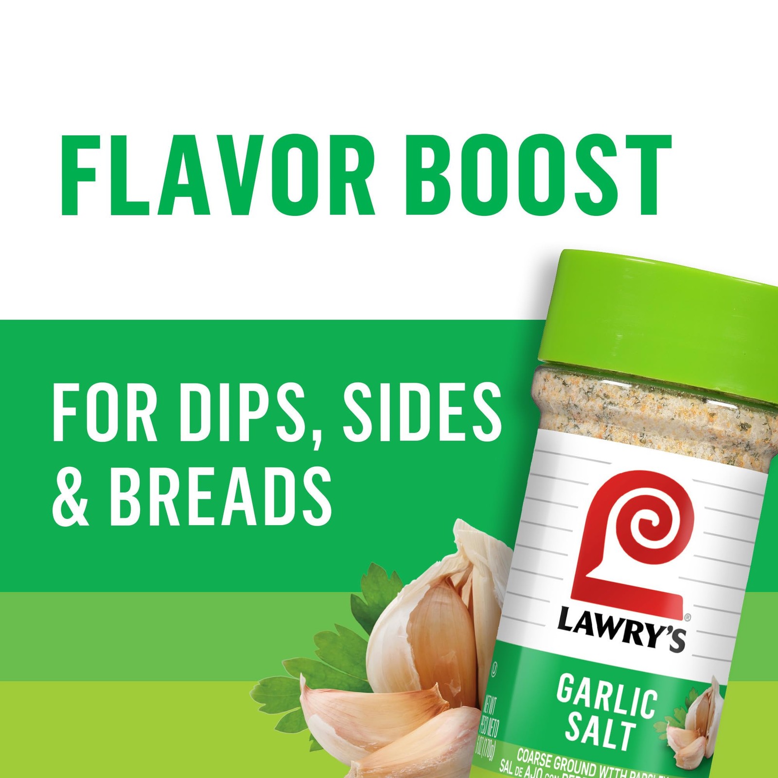 Lawry’s Coarse Ground with Parsley Garlic Salt, 6 oz 6 Ounce (Pack of 12)