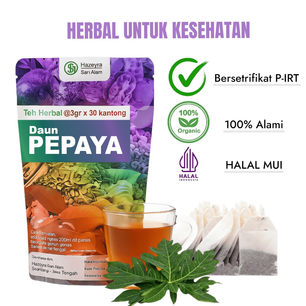 Papaya Leaf Herbal Tea 30 Bags Indonesian Botanical