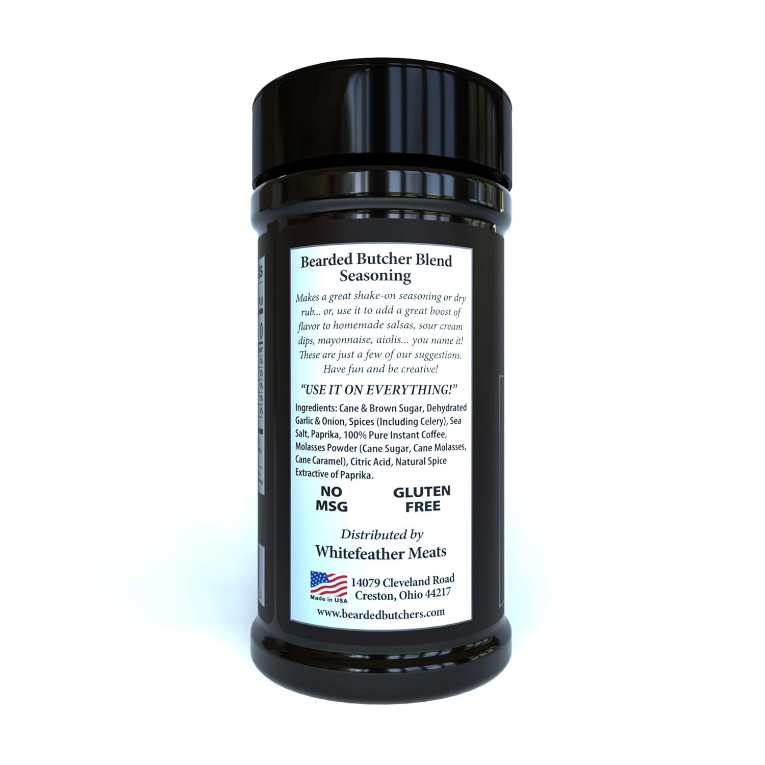 Bearded Butcher Black Blend Seasoning, 5.5 Oz – Coffee and Molasses Flavor, Idea