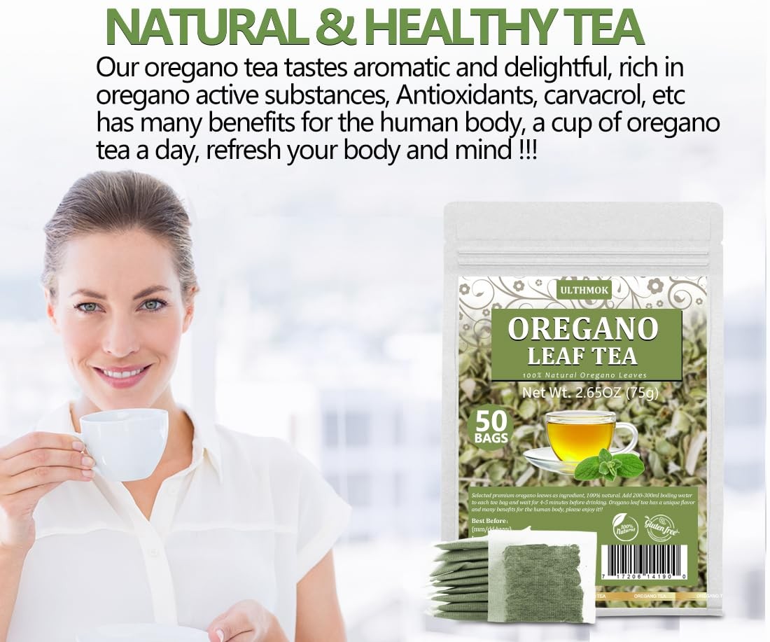 Premium 50 Oregano Tea Bags, Made with 100% Natural 50 Count (Pack of 1)