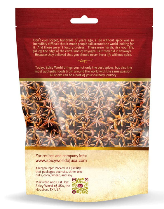 Spicy World Star Anise Whole Pods 3.5oz, Premium Natural Dried Spice for Cooking