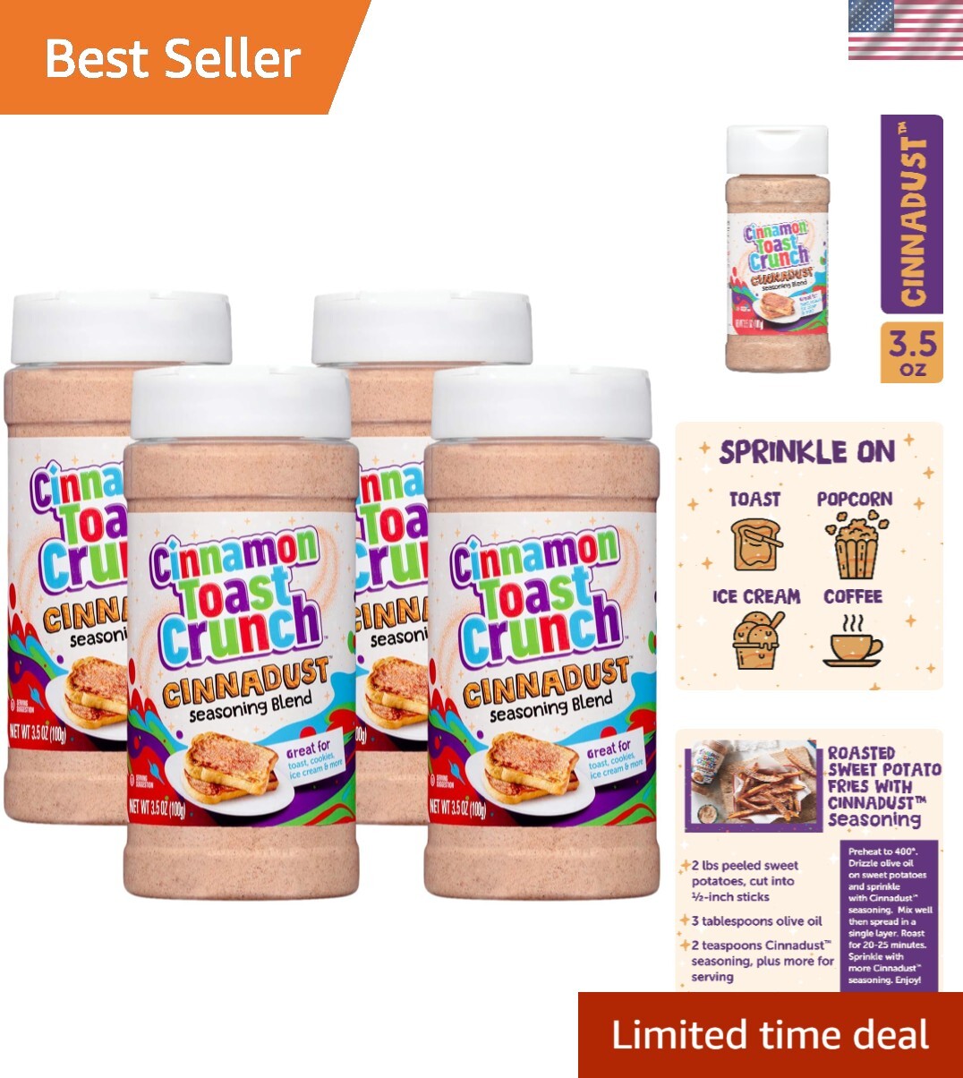 Gourmet Cinnadust Seasoning – 3.5oz Each, Pack of 4 for Culinary Creativity
