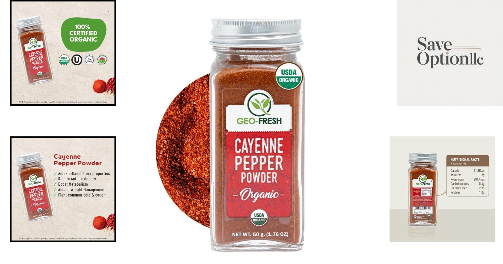 Spicy Organic Cayenne Pepper – 1.76 oz Certified Organic & Gluten-Free