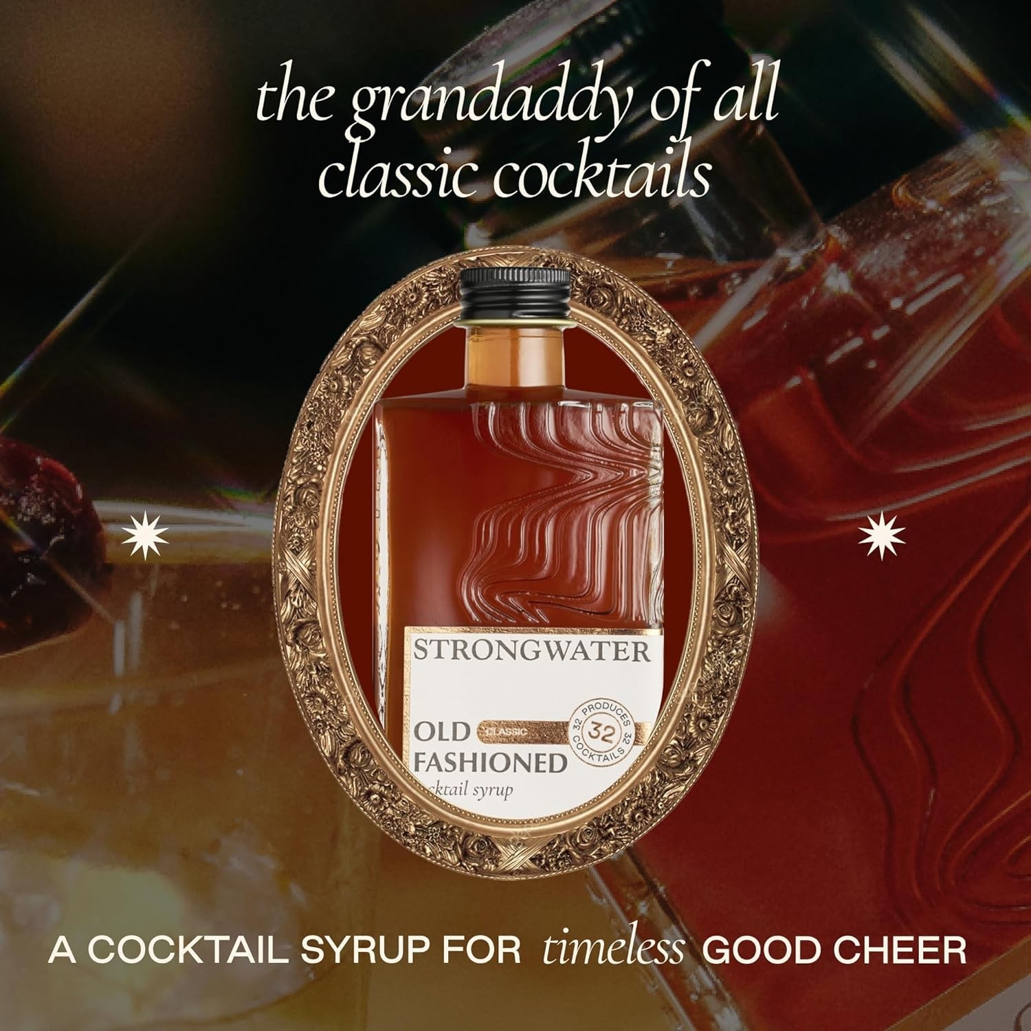 Old Fashioned Mix – Makes 32 Cocktails – Handcrafted Old Fashioned Syrup with Bi