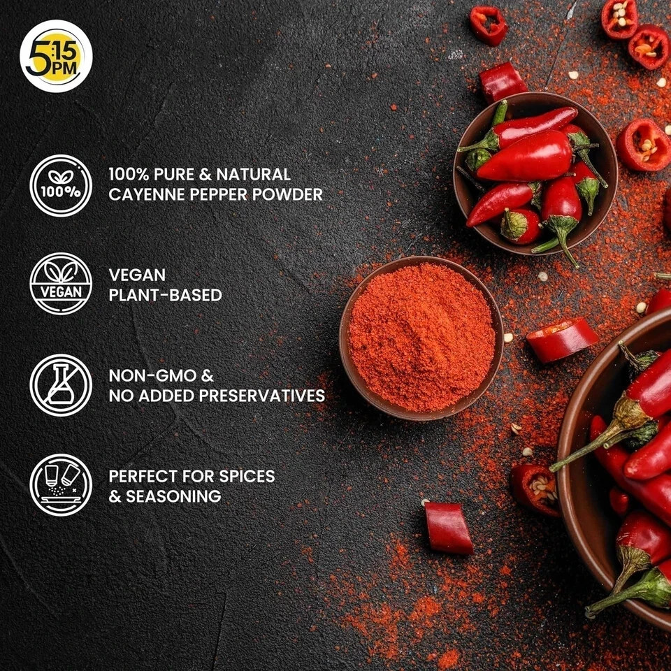 5:15PM Cayenne Pepper Powder 100g free shipping world wide