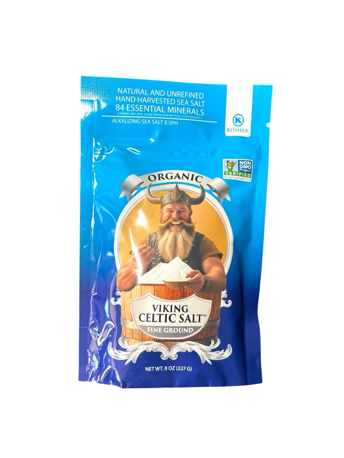 Viking Celtic Salt Fine Ground Organic Kosher Non-GMO Sea Salt 8 oz