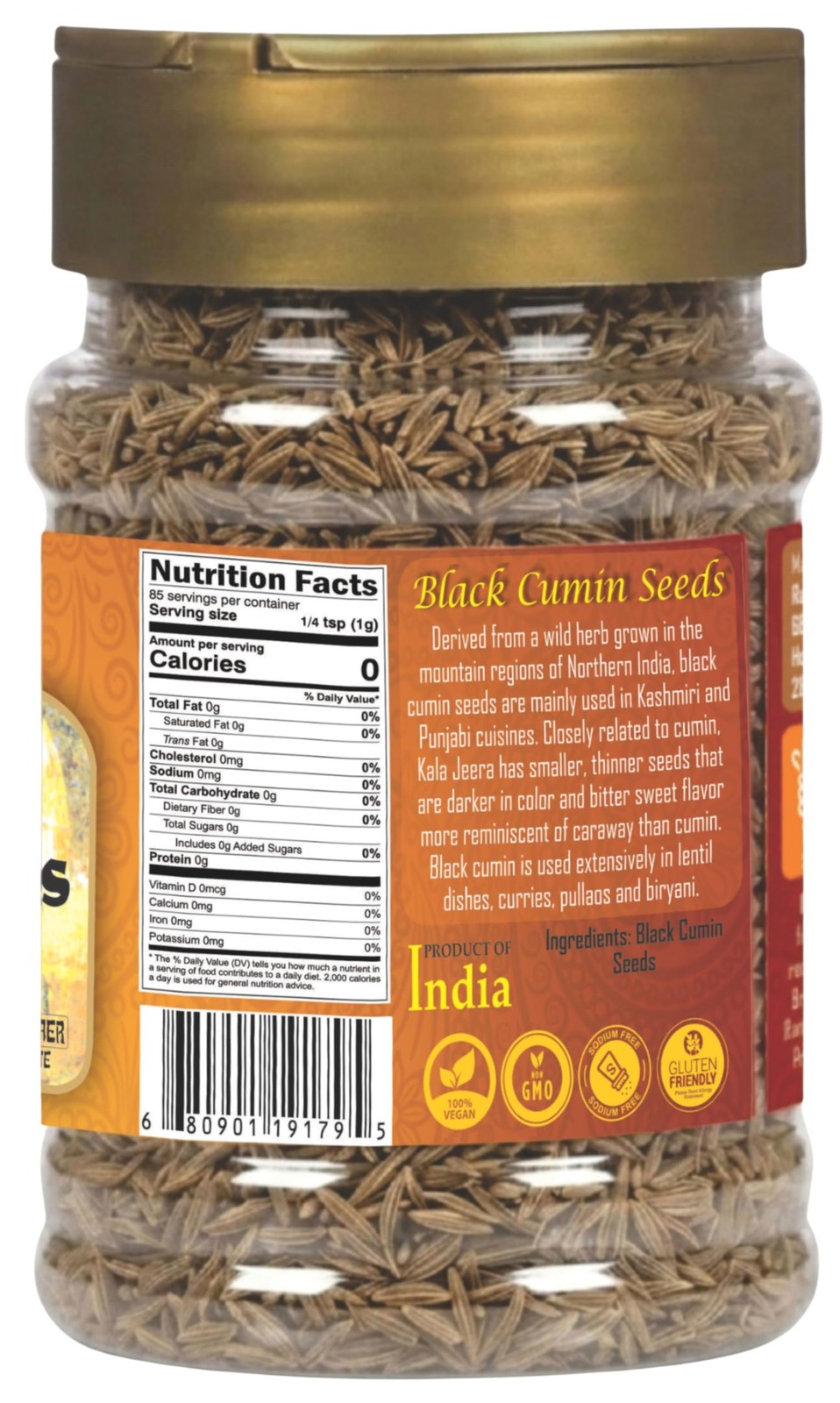 Rani Black Cumin Seeds (Kala Jeera / Bunium bulbocastanum) 3oz (85g)
